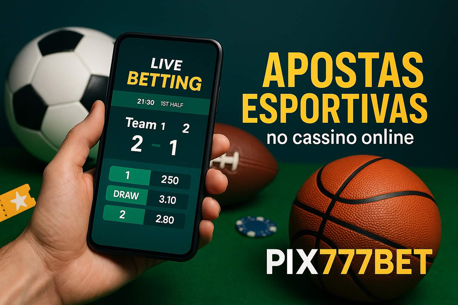 Apostas esportivas no cassino online PIX777BET  